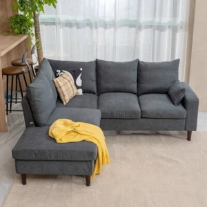 Modular Sectional Sofa Couch, L Shape Corner Sofa With Built in USB Port Chaise - Picture 1 of 56