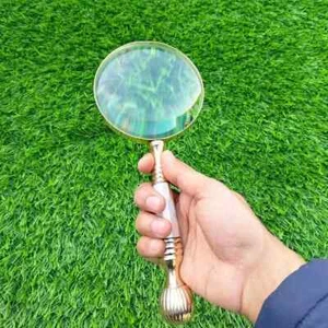 Antique Vintage Magnifying Glass Mother of Pearl - Nickel Plated Handle - Picture 1 of 4