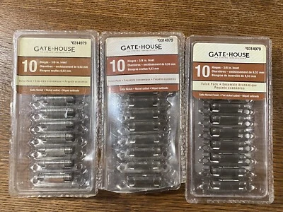 Bisagras de gabinete de puerta de 3/8 pulgadas (9,53 mm) bisagra insertada | níquel satinado | paquete de 10 Foto 1 de 4