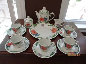 14 pc Villeroy & Boch Amapola Tea Service Set Tea Pot Sugar Creamer Cups Saucers - Picture 1 of 10