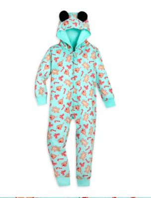 DISNEY TALLA 7-8 MICKEY MOUSE GOLOSINAS NAVIDEÑAS MAMELUCO/PIJAMA CON CAPUCHA PARA NIÑOS NUEVO CON ETIQUETAS Foto 1 de 4