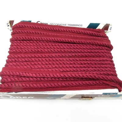 Conso 1/2" 3 ply Cord w/Knit Lip Color J16 Ruby Red approximately 11.5 yards - Image 1 of 4