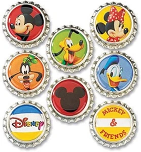 DISNEY DIMENSIONAL STICKERS "BOTTLE CAPS" 2010 BY EK SUCCESS OUT  OF THE VAULT - Picture 1 of 1