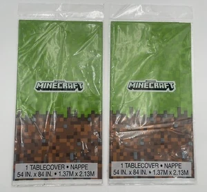 Minecraft Kunststoff Tischabdeckung 2er Set Rechteck 54 Zoll x 84 Zoll Kinderparty Neu - Bild 1 von 2