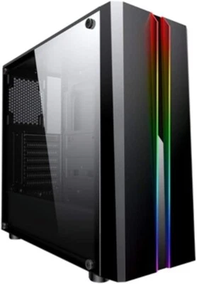 CiT Zoom Gaming PC Case Mid Tower mATX Mini ITX Black Tempered Glass - New - Image 1 of 4