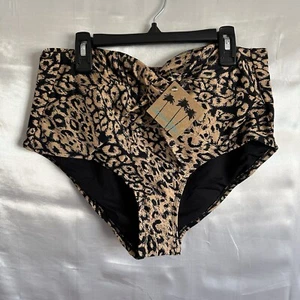 Swim Sexy Women's High Waisted Full Coverage Bikini Bottom Animal Print Size 14 - Picture 1 of 7