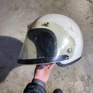 Vintage Bell Style 3/4 Motorcycle Helmet 60’s Cafe Bobber Face Shield - Picture 1 of 9