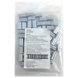 1/4 in Ferrule (Crimp) Aluminum, Cable Crimps, Sleeves Clip, 50Pc./Bag - Picture 1 of 7