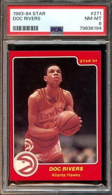 1983-84 Star #271 Doc Rivers RC PSA 8 Pop 1 Only 1 Higher Atlanta Hawks 6194 - Image 1 of 2