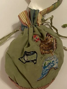 NEU MIT ETIKETT STRUTTIN FEDERN-BEUTEL TASCHE AMERIKANISCHE VOLKSKUNST NEUHEIT KOSMETIK TELEFON AUSWEISE C - Bild 1 von 14