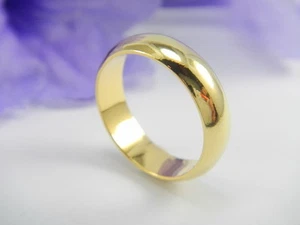 KLASSISCHER 5 mm HOCHZEITSBAND 22K 24K Gold GP Ring Gr. 5,75 - 11 viele Größen GT74 - Bild 1 von 20
