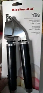 KitchenAid Heavy Duty Garlic Press With Removable Basket Black & Stainless Steel - Picture 1 of 5