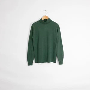 Vintage 90s Mock Neck T Shirt Large - Blank Green Distressed Faded Single Stitch - Bild 1 von 7
