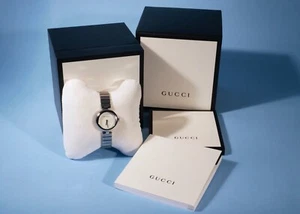 Reloj Gucci YA141502 Diamantissima esfera blanca acero inoxidable para damas * NUEVO - Imagen 1 de 16