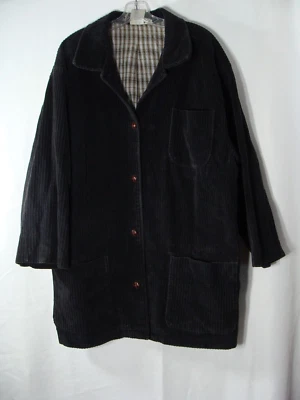 Abrigo para mujer Boundary Waters talla 2X pana negro franela forrado granero granja Foto 1 de 4