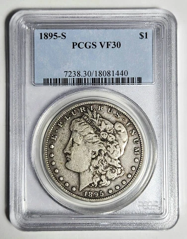1895 S Morgan Silver Dollar PCGS VF-30 Cover