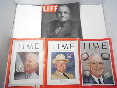 4 Pres. Truman TIME & LIFE Magazines Covers & Article on Death of FDR - Image 1 of 4