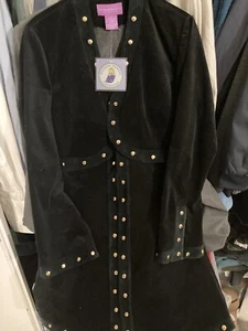 Suzanne Somers Collection 96% Baumwolle Haken Knopf Damen Schwarz Jacke Lang. Gr. 4 - Bild 1 von 18