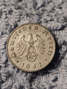 1942 World War 2  1 Reichspfennig~ Germany, Has Flaws  , See Photos!! - Picture 1 of 16