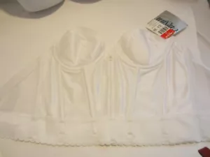 CARNIVAL Low Plunge longline Bustier Bra 203 strapless WHITE NWT 32B - Picture 1 of 3