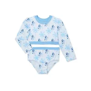 Girls Long Sleeve Rash Guard Swim Set Bikini ~ BLUEY ~ Size 4T - Picture 1 of 4