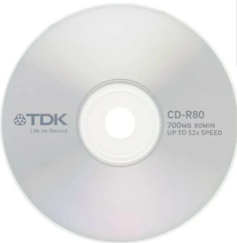1 x Single Original TDK CD-R80CBA RECORDABLE BLANK MEDIA. Supplied in sleeve. - Image 1 of 1