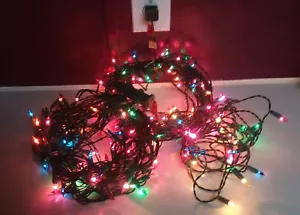 3 Strands Of Muliti-Colored Indoor/Outdoor Christmas Lights 104ft Total - Picture 1 of 4