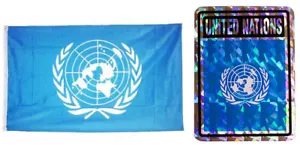 Venta al por mayor Combo Set País Naciones Unidas 3x5 3’x5’ Bandera y 3”x4” Calcomanía - Imagen 1 de 3