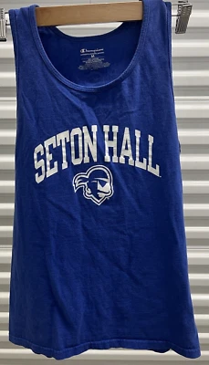 Retro Seton Hall Pirates Tank Top Mens Medium Blue NCAA Champion Cotton College - Image 1 of 4