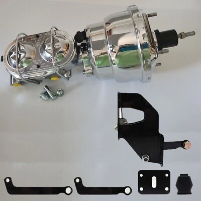 Para 1962 1972 Mopar A B E Body Chrome 7" kit de conversão amplificador de freio de potência dupla - Imagem 1 de 4