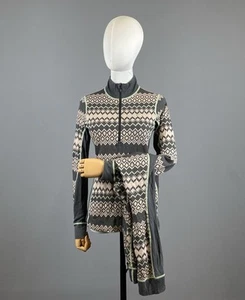 KARI TRAA Fair Isle 1/4 Zip Wool Track Activewear Sweater + Pants Suit Size S - Bild 1 von 13