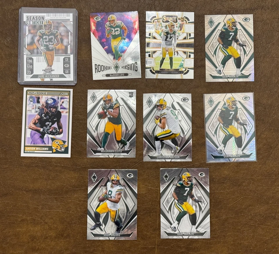 Green Bay Packers Card Lot 🔥 Watson, Walker, Lloyd RC, Jacobs, Carlson, Alexand - Image 1 of 2