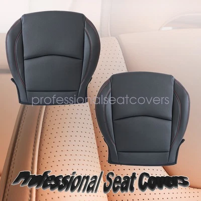Fits 2014 2015 2016 Mazda 3 G Driver & Passenger Bottom Leather Seat Cover Black - Image 1 of 4