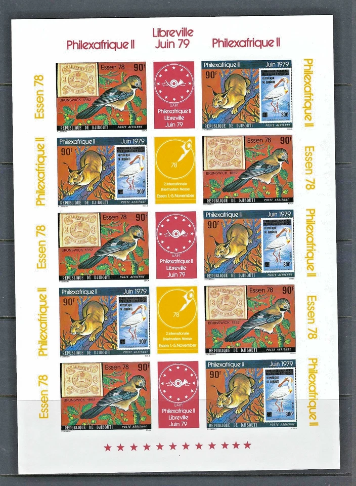 Djibouti 1978 #C121-122 MNH Philexafrique II-Essen 78 + Emission Tour 1978-1979 Foto 1 de 1