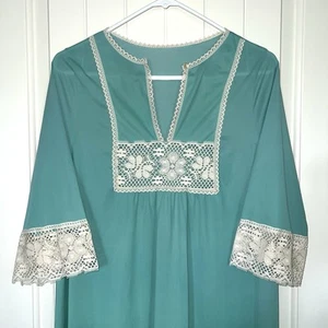 Vintage Artisocraft by Superior Nylon Nightgown Lace Trim Medium USA Made FLAWS - Picture 1 of 14