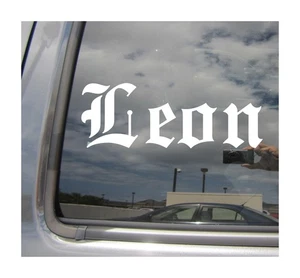Leon - Old English Last Name Surname Car Vinyl Decal Window Sticker 22119 - Bild 1 von 2