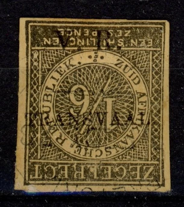 Transvaal revenue 1877 inverted overprint South Africa fiscal - Image 1 of 1