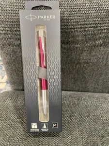 Parker 2190311 Ballpoint Pen Urban Cherry Red Silver M Black Ink & Gift Box New - Picture 1 of 9