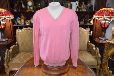 Новый с Ярлыками Peter Millar 4 слоя 100% кашемир $350 розовый v-образным вырезом свитер с длинным рукавом мужчин L - Изображение 1 из 4