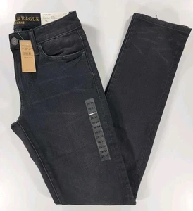NEW AMERICAN EAGLE EXTREME FLEX 4 SLIM JEANS BLACK DISTRESSED MENS 28X34 NWT - Picture 1 of 18