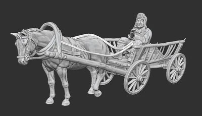 3D PRINTING VALLEY Carro tirado por caballos frente oriental alemán de la Segunda Guerra Mundial varias escalas Wargaming histórico