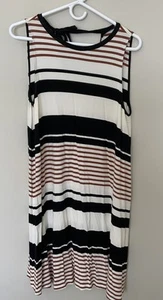 LOFT Dress Sleeveless Stripes - Picture 1 of 3