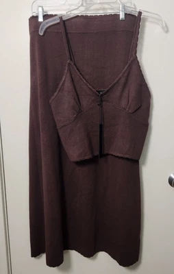 House of Harlow 1960 Mujer 2 Piezas Tejido Falda Top Conjunto Lrg Nuevo con Etiquetas Babydoll con Tirantes Foto 1 de 4