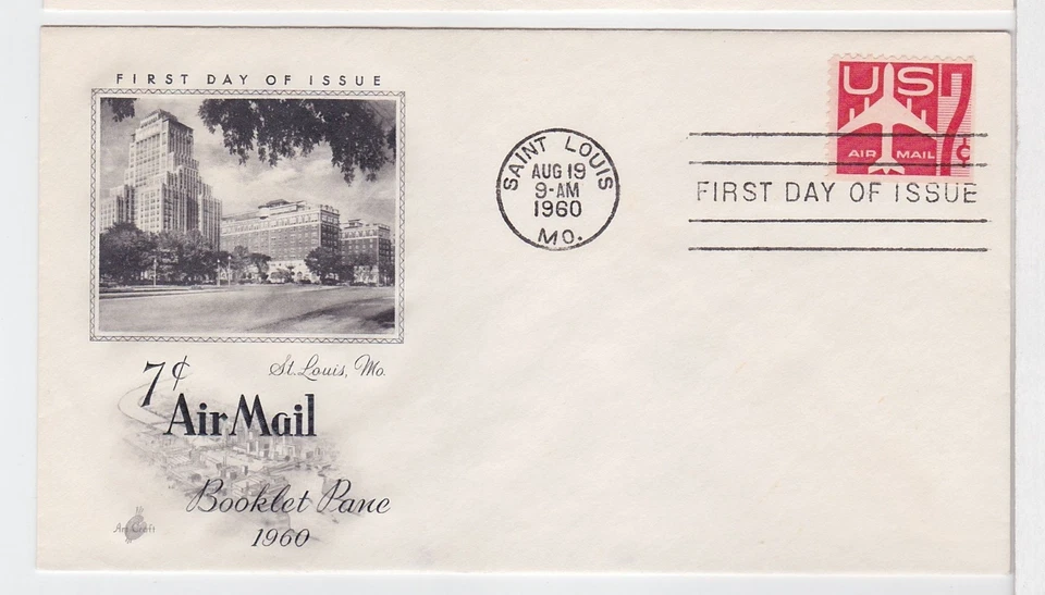 TurtlesTradingPost -  Airmail 7 Cent Jet  1960 #C60 Booklet Artcraft FDC - Image 1 of 1
