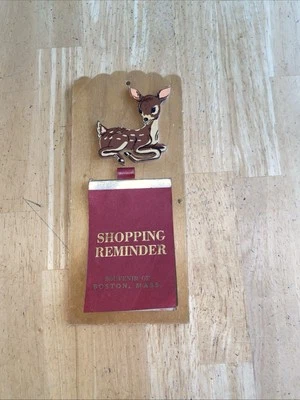 Recordatorio de compras colgante de pared madera cervatillo ciervo vintage Foto 1 de 4