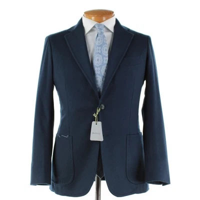 Abrigo deportivo Sartorio Kiton nuevo con etiquetas 100 % cachemir talla 48R (~38R EE. UU.) en azul liso Foto 1 de 4