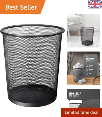 Round Trash Can Bin - 1 Pack Black Non-slip Mesh Bins | Waste Paper Bin | Stu... - Image 1 of 4
