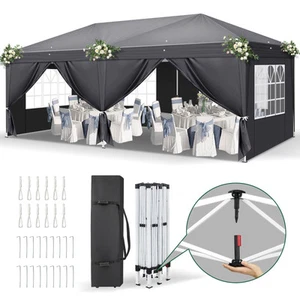 3x6M Klappzelt Festzelt Faltpavillon Partyzelt Pavillon Garten mit 6 Seitenteile - Bild 1 von 8
