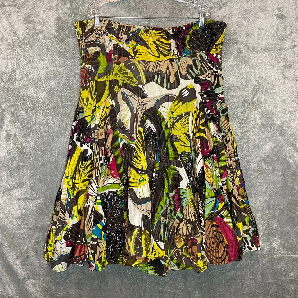 Saia Midi Grace Elements Feminina Colorida Borboleta Cintura Batida 2X* - Imagem 1 de 4