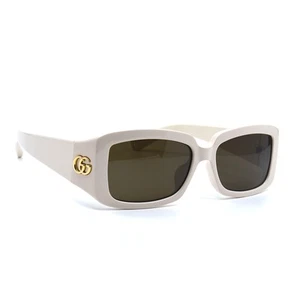 NEU Gucci GG1403SK 004 Sonnenbrille elfenbeinfarbenes Gestell braune Gläser 100 % authentische - Bild 1 von 15